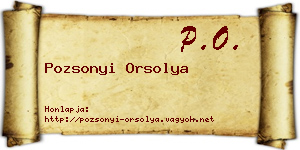 Pozsonyi Orsolya névjegykártya